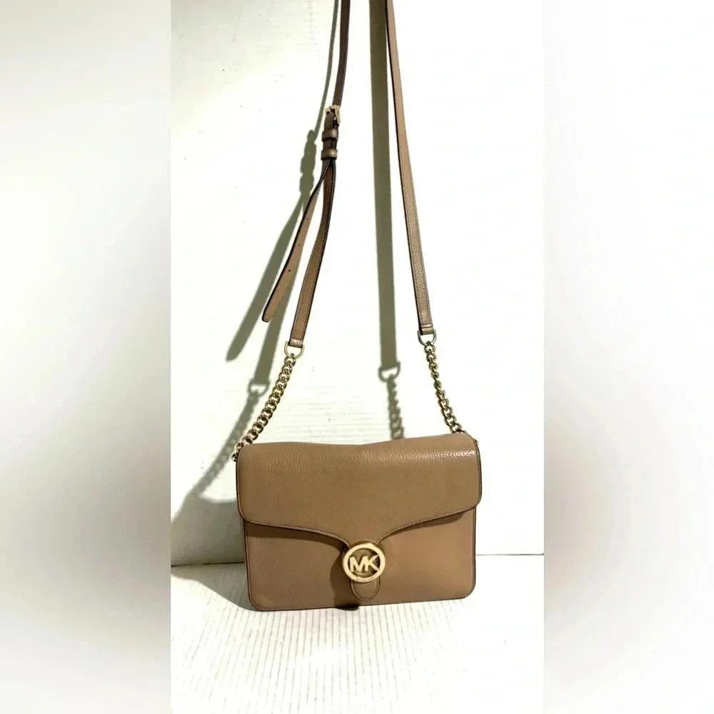 Michal kors beige leather crossbody handbag - Picture 2 of 11